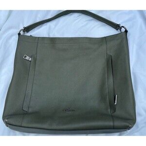 Women's authentic COACH Scout Hobo Olive Green pebble leather shoulder hand bag